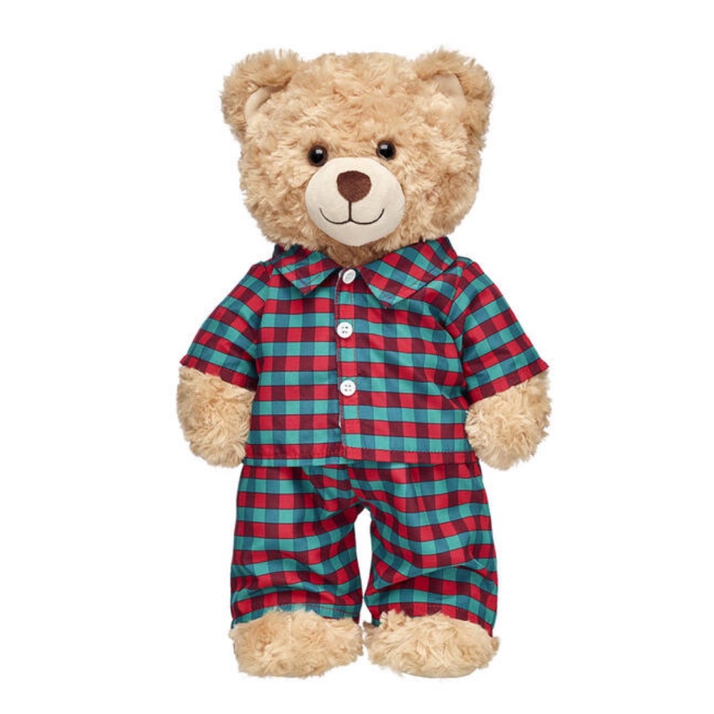 Build-A-Bear Green and Red Plaid Pajamas for teddy bear